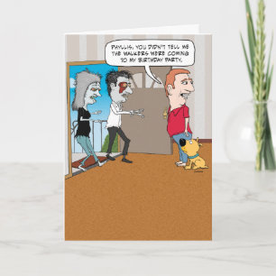 Funny Zombie Walkers Birthday Card Kaart