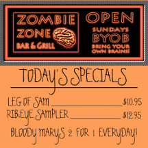 Funny Zombie Zone BYOB brengt je eigen hersenen me