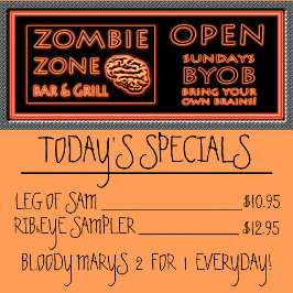 Funny Zombie Zone BYOB brengt je eigen hersenen me Poster
