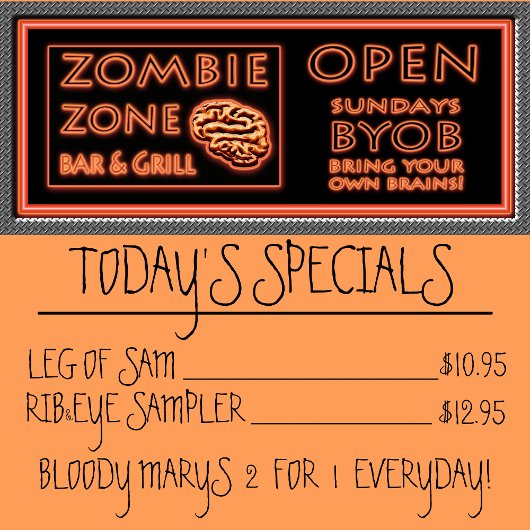 Funny Zombie Zone BYOB brengt je eigen hersenen me Poster