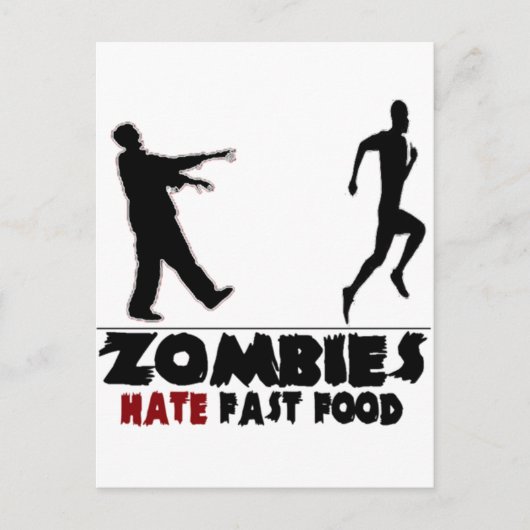 Funny Zombies Fast Food Briefkaart (Voorkant)