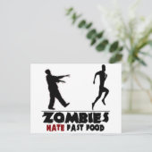 Funny Zombies Fast Food Briefkaart (Staand voorkant)