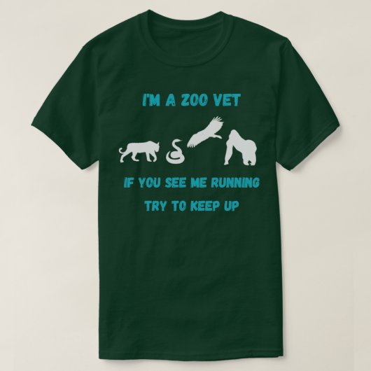 Funny Zoo Vet Als je me ziet lopen T-shirt (Design voorkant)