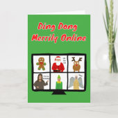 Funny zoom kerstkarol pun santa Jesus Feestdagen Kaart (Voorkant)