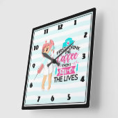 Funny Zurse Gezegde Typografie Hypodermische naedl Vierkante Klok (Hoek)