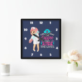 Funny Zurse Gezegde Typografie Hypodermische naedl Vierkante Klok (Huis)