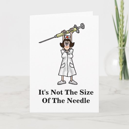 Funny Zuster met Shot Get Well Card Kaart (Voorkant)