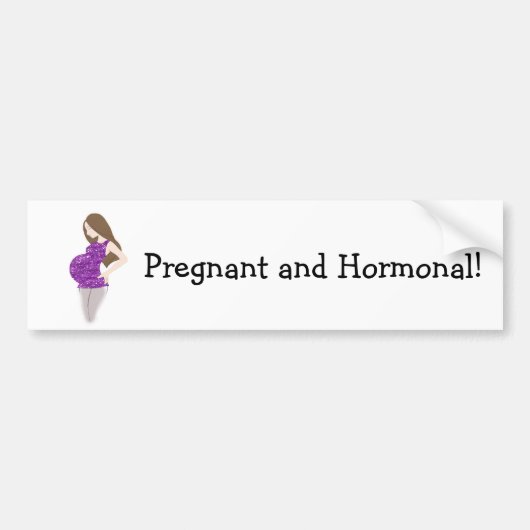 FUNNY Zwangere en hormonale Bumpersticker (Voorkant)