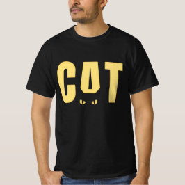 Funny Zwart Kat Grafisch T-Shirt voor Mannen | Coo