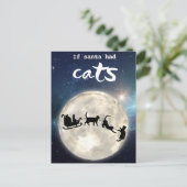 Funny zwarte kerstkat feestdagenkaart (Staand voorkant)