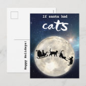 Funny zwarte kerstkat feestdagenkaart (Voorkant / Achterkant)