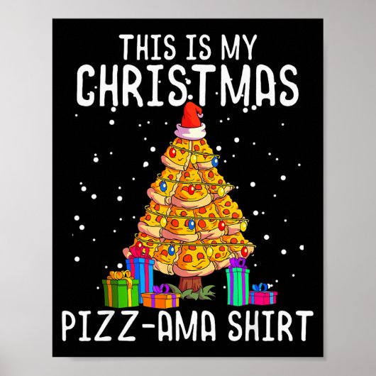 Funny Zza Christmas Tree Shirt Men Kids Zza Lover  Poster (Voorkant)