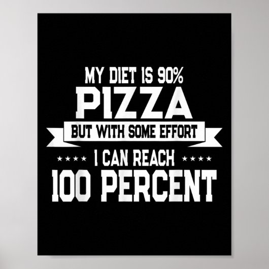 Funny Zza Lover New Years Resolution Quote Poster (Voorkant)