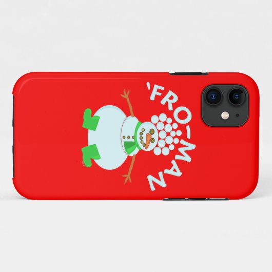 Funny'Fro Snowman Kerstmis Case-Mate iPhone Case (Achterkant (horizontaal))