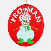 Funny'Fro Snowman Kerstmis Keramisch Ornament (Links)
