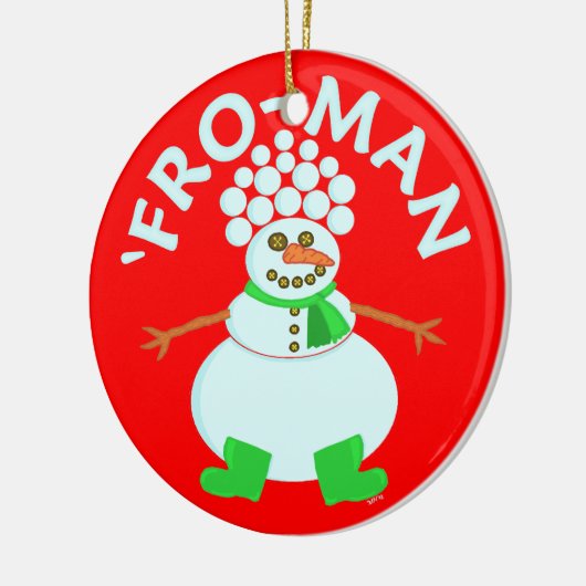 Funny'Fro Snowman Kerstmis Keramisch Ornament (Links)