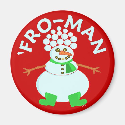 Funny'Fro Snowman Kerstmis Magneet (Voorkant)