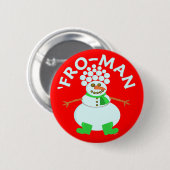 Funny'Fro Snowman Kerstmis Ronde Button 5,7 Cm (Voorkant /achterkant)