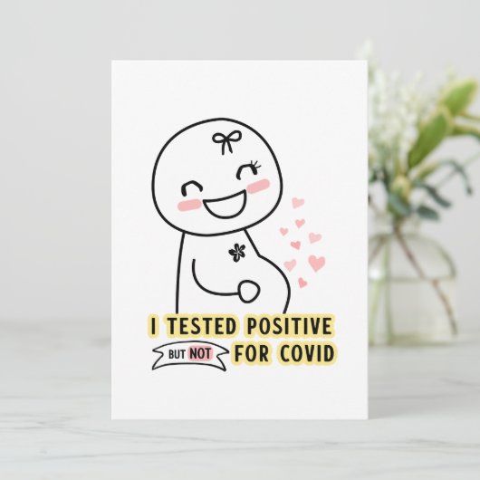 FunnyI testte positief zwangerschap Aankondiging (Staand voorkant)