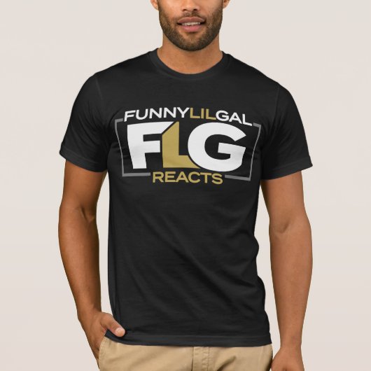 FunnyLilGalReacts Black & Gold Wrestling Shirt (Voorkant)