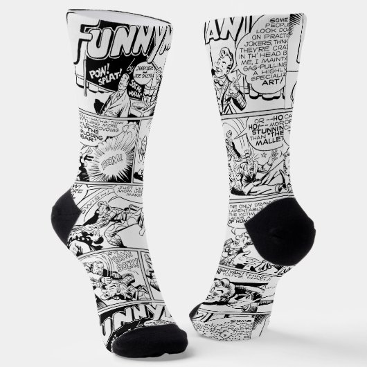 'FUNNYMAN' Action Comic Strip Socks Sokken (Gebogen)