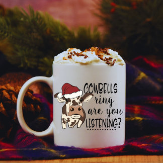 FunnyRetro Koe Bell Kerstmis, speciaal gepersonali Koffiemok