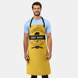 FunnyThanksgiving Chef Dad Yellow & Black Apron Schort