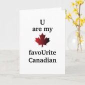 Funny'U is mijn favoUrite Canadian' Valentijn card Kaart (Gele Bloem)