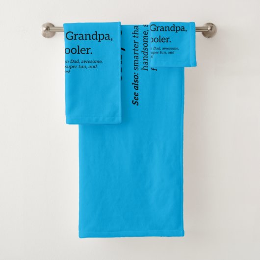 Funpa als opa alleen koel bad handdoek (Insitu)