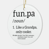 Funpa als opa alleen koel keramisch ornament (Links)