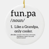 Funpa als opa alleen koel keramisch ornament (Achterkant)