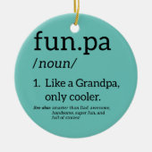 Funpa als opa alleen koel keramisch ornament (Voorkant)
