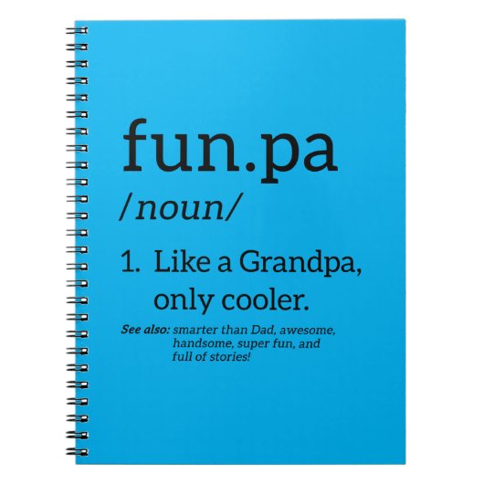 Funpa als opa alleen koel notitieboek (Voorkant)
