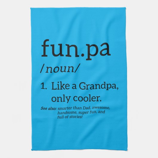 Funpa als opa alleen koel theedoek (Verticaal)
