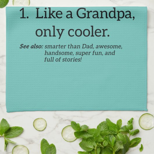 Funpa als opa alleen koel theedoek (Gevouwen)