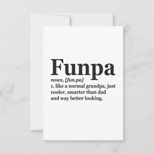 Funpa Funny Definition is alleen koeler opa pa Bedankkaart (Voorkant)