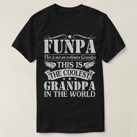 Funpa niet gewoon opa de coolste opa in t-shirt (Design voorkant)