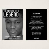 Funraal passeren van een legende moderne tekstgedi visitekaartje (Voorkant /achterkant)