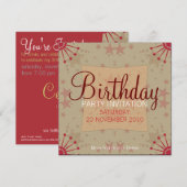 FunStars Party Birthday Uitnodiging (Voorkant / Achterkant)