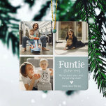Funtie 3 Fotocollage Definitie Schattige Kerstmis Keramisch Ornament<br><div class="desc">Schimmels kerstversiering. Perfecte cadeaus voor een FUN AUNTIE! Upload eenvoudig 3 van uw favoriete afbeeldingen,  pas de definitie aan en personaliseer door naam/s toe te voegen.</div>