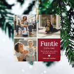 Funtie 3 Photo Collage Definition Cute Kerstc Keramisch Ornament<br><div class="desc">Schimmels kerstversiering. Perfecte cadeaus voor een FUN AUNTIE! Upload eenvoudig 3 van uw favoriete afbeeldingen,  pas de definitie aan en personaliseer door naam/s toe te voegen.</div>