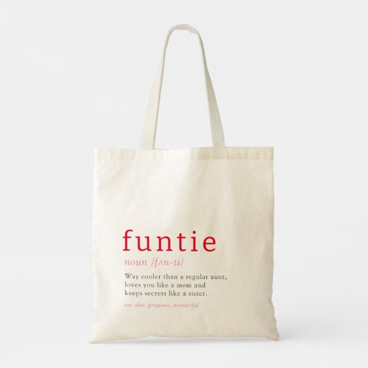 Funtie Definitie Hart Tante Tote Bag (Achterkant)