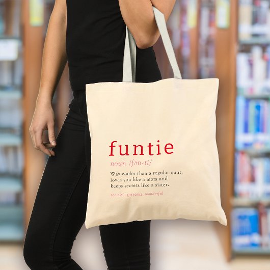 Funtie Definitie Hart Tante Tote Bag