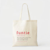 Funtie Definition Heart Photo Back Auntie Tote Bag (Voorkant)