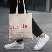 Funtie Definition Heart Photo Back Auntie Tote Bag