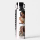 Funtie | Fun Cool Aunt Custom Name 4 Photo Collage Waterfles (Achterkant)