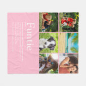 Funtie tante Auntie Definition Foto Collage Pink Fleece Deken (Voorkant (Horizontaal))