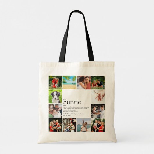 Funtie tante Auntie Definition Photo Collage Tote Bag (Achterkant)