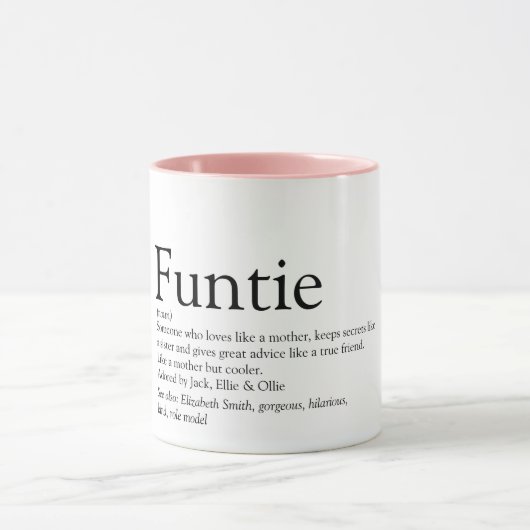 Funtie Tante Tante Definitie Gezegde Grappig Mok (Midden)