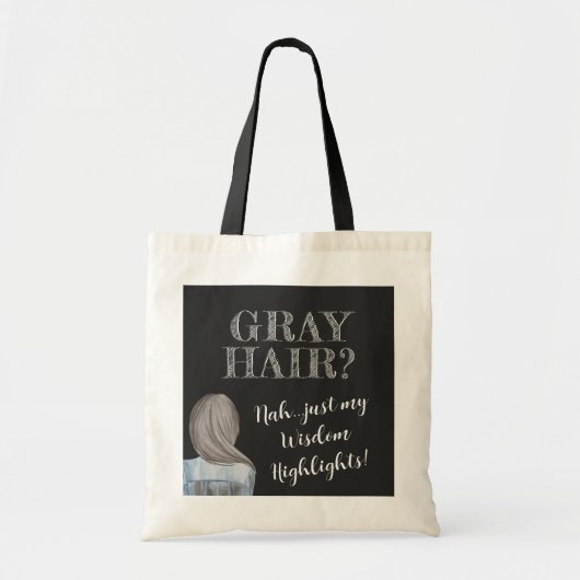 FunTote! Grijs haar, Wisdom Highlights Canvas tas (Voorkant)